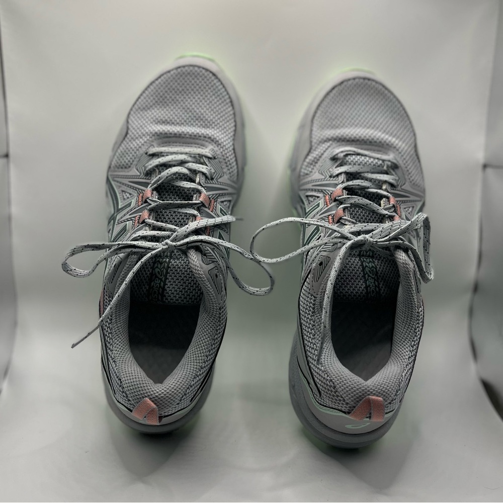 Asics Women's Athletic Shoes in Light Gray with Mint and Coral Accents - Picture 7 of 7